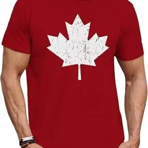 Arvilhill Men's Canada Day T-Shirt Distressed Print Maple Leaf Canadian Flag Vintage Tee (S-3XL)