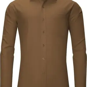 Men's Shirts Cotton Stretch Long Sleeve Formal Casual Button Down Dress Shirt for Business Wedding with Pocket